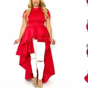 Eien Chic Scarlet High-Low Women's Dress